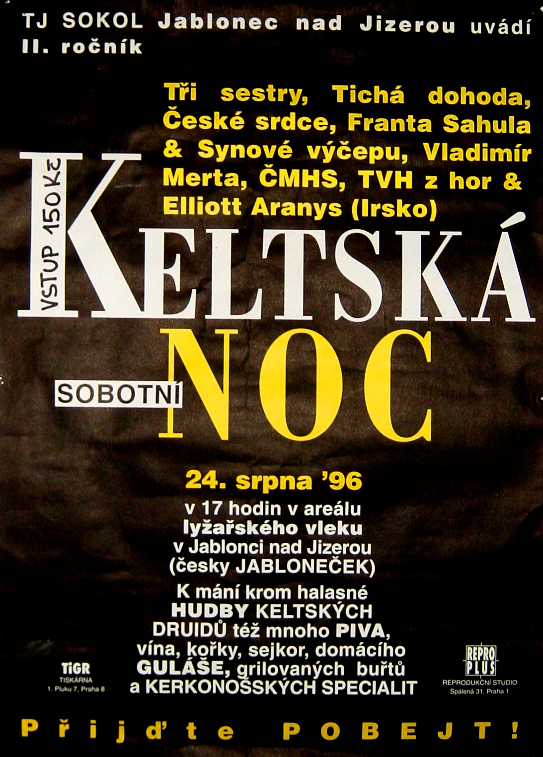 Plakát programu festivalu Keltská noc 1996